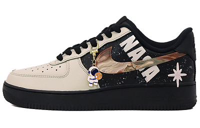 Nike Air Force 1 1'07 Air Force 1 Sci-Fi Collection Anti-Slip Wear-Resistant Low-Top Skateboard Shoes Men's Black Beige