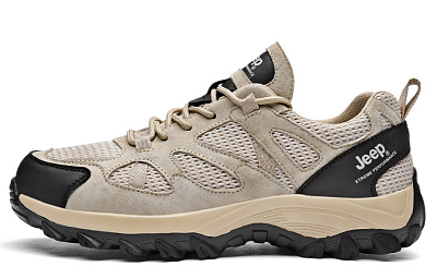 Jeep Cushioned Anti-Slip Wear-Resistant Breathable Lightweight Low-Top Hiking Shoes Men's Sand