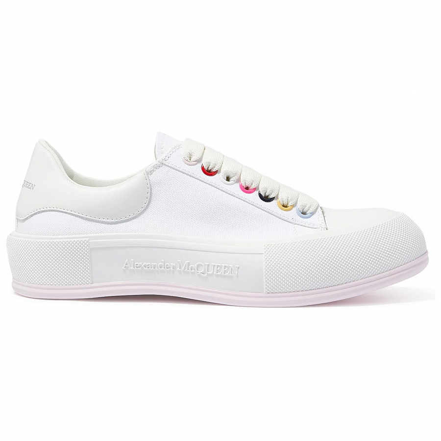 Alexander McQueen Deck Skate Plimsoll Lace Up White Multi Women's купить в интернет-магазине Yoocart с быстрой доставкой по России.
