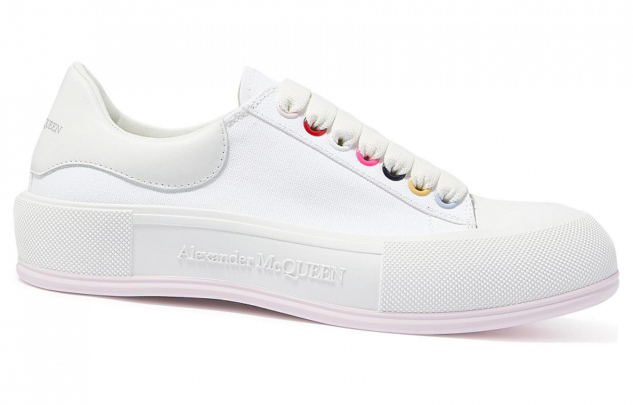 Alexander McQueen Deck Skate Plimsoll Lace Up White Multi Women's купить в интернет-магазине Yoocart с быстрой доставкой по России.