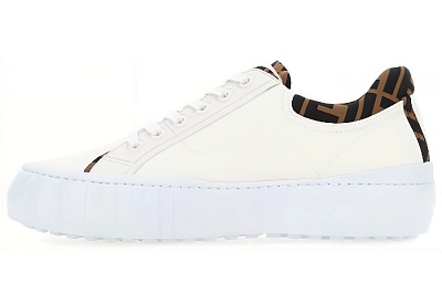 FENDI Force Low Top Stylish Skateboarding Shoes Men's White