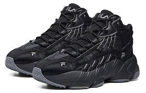 FILA ADE Cushioning Wear Resistant Mid Top Running Shoes Men's Black 2 3170963