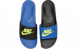 Nike Benassi Jdi Mismatch Fashion Unisex Blue Black Slippers 'Black' 1 3171021