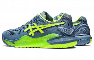 ASICS Gel Resolution 9 'Steel Blue Hazard Green' 3 3173219