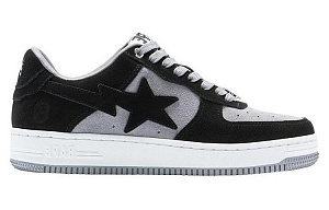 A BATHING APE STA Low top Stylish Skateboarding Shoes Women's Black White 1 3173240