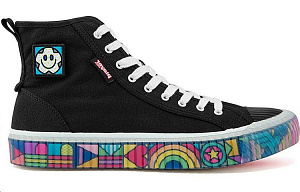 Craig&Karl x Kappa Anti-Slip Wear-Resistant High-Top Canvas Shoes Unisex Black Rainbow 1 3173320