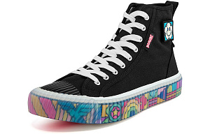 Craig&Karl x Kappa Anti-Slip Wear-Resistant High-Top Canvas Shoes Unisex Black Rainbow 2 3173321