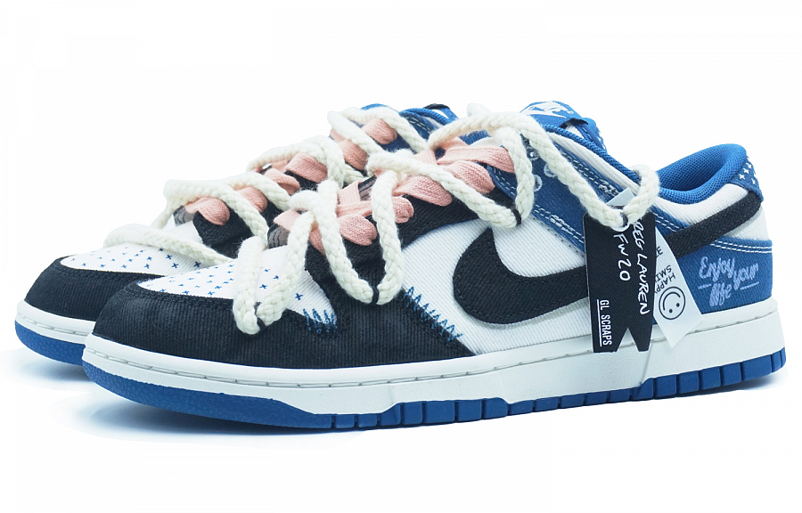 Nike Dunk Anti-Slip Wear-Resistant Lightweight Breathable Low-Top Skateboard Shoes Men's Blue Black
