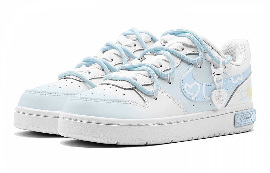 Nike Court Borough Blue Sky Heart Refreshing Style Low-Top Skateboard Shoes Women's Blue White купить в интернет-магазине Yoocart с быстрой доставкой по России.