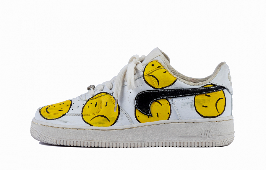 Nike Air Force 1 Reverse Smiley Face Coverage Slip-Resistant Cushioning Balance Low-Top Skateboard Shoes Men's Beige купить в интернет-магазине Yoocart с быстрой доставкой по России.