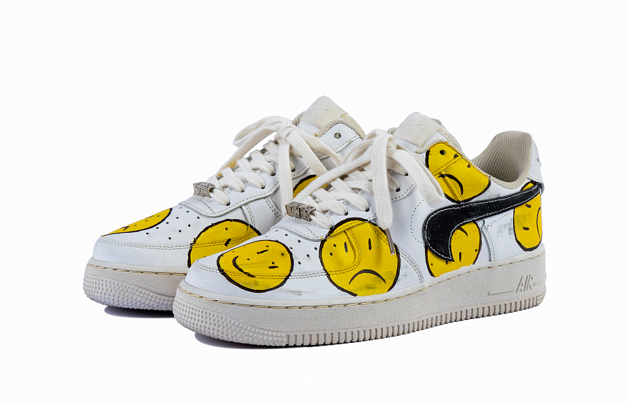 Nike Air Force 1 Reverse Smiley Face Coverage Slip-Resistant Cushioning Balance Low-Top Skateboard Shoes Men's Beige купить в интернет-магазине Yoocart с быстрой доставкой по России.