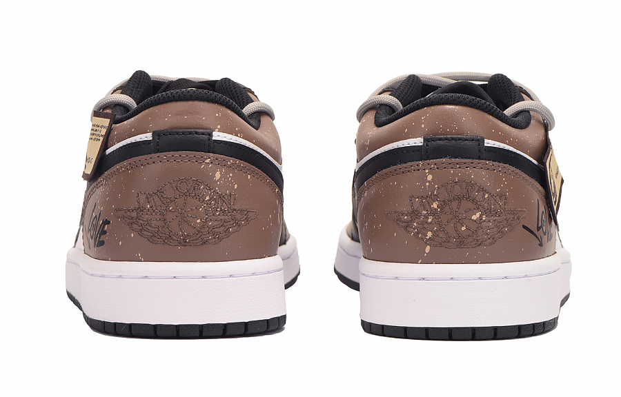 Jordan Air Jordan 1 Slip-Resistant Coverage Low-Top Vintage Basketball Shoes Men's Black Brown купить в интернет-магазине Yoocart с быстрой доставкой по России.