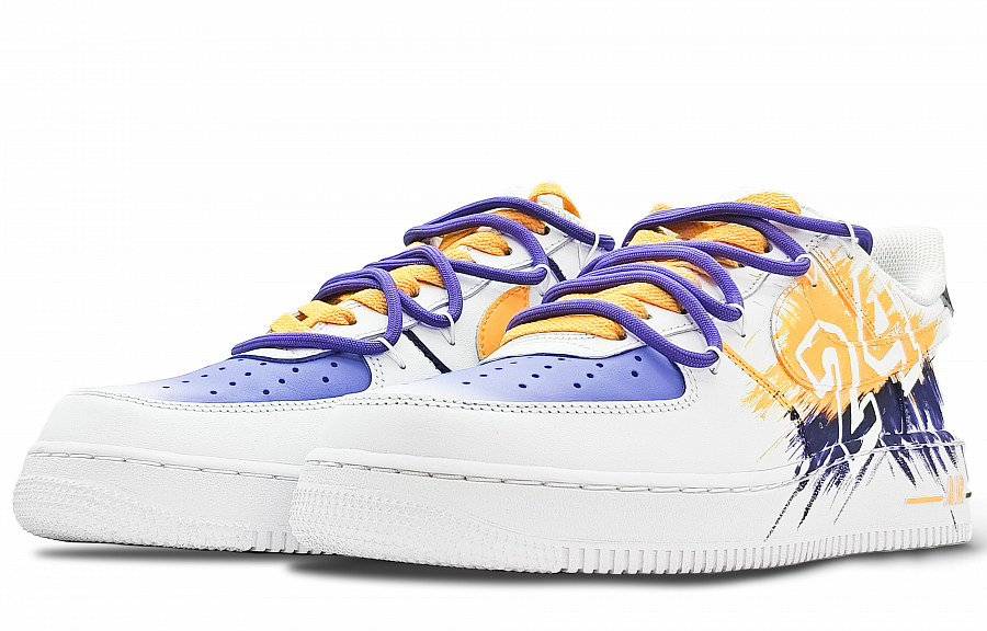 Nike Air Force 1 Low Top Skateboard Shoes Men's Gold Purple White купить в интернет-магазине Yoocart с быстрой доставкой по России.