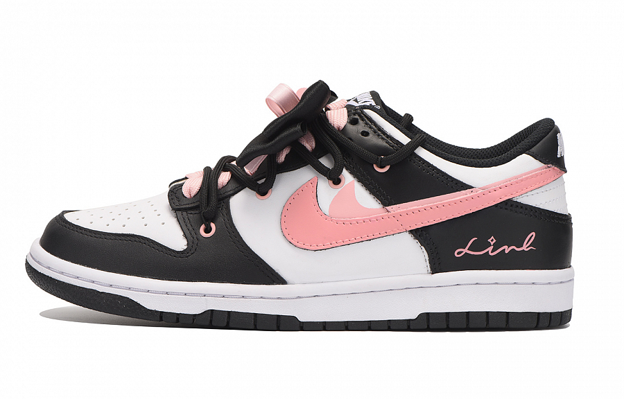 Nike Dunk Slip-Resistant Coverage Low-Top Skateboard Shoes Women's Black Pink