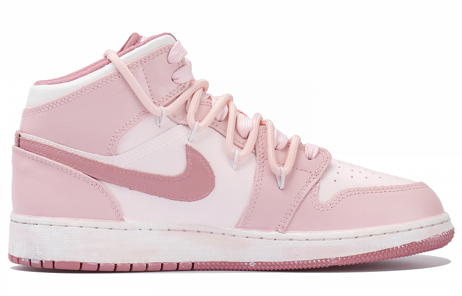 Jordan Air Jordan 1 Mid top Vintage Basketball Shoes Women's White Pink купить в интернет-магазине Yoocart с быстрой доставкой по России.