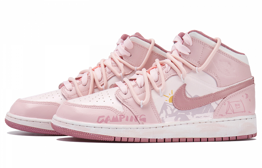 Jordan Air Jordan 1 Mid top Vintage Basketball Shoes Women's White Pink купить в интернет-магазине Yoocart с быстрой доставкой по России.