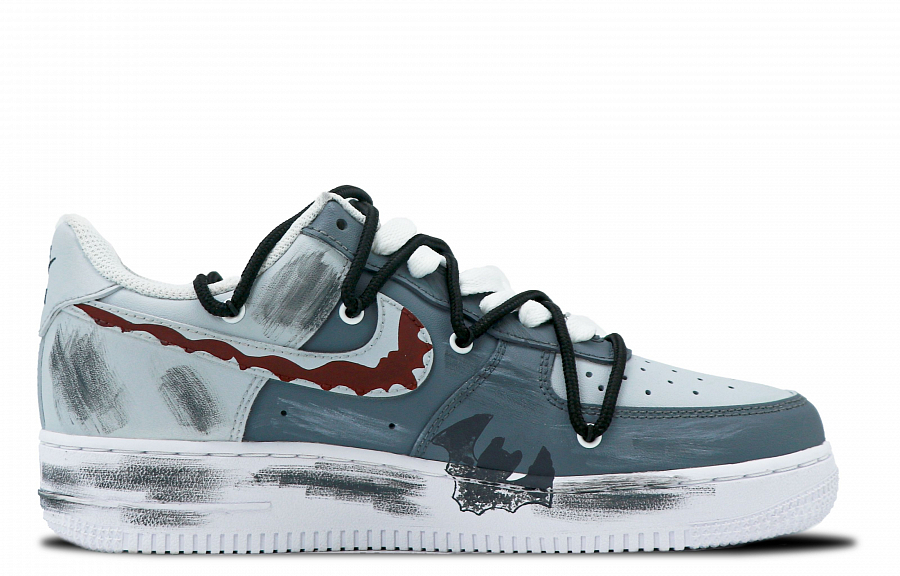 Nike Air Force 1 Coverage Low Top Skateboard Shoes Women's White Gray