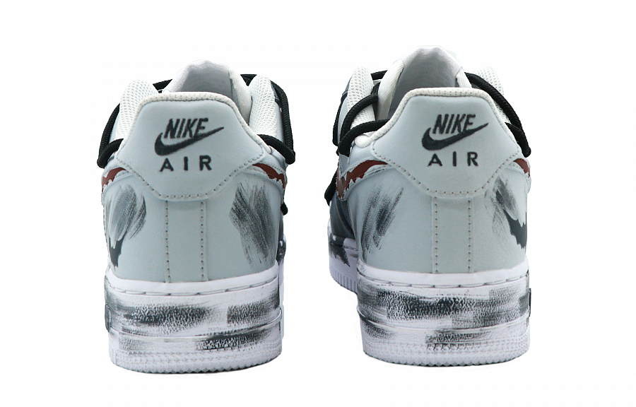 Nike Air Force 1 Coverage Low Top Skateboard Shoes Women's White Gray