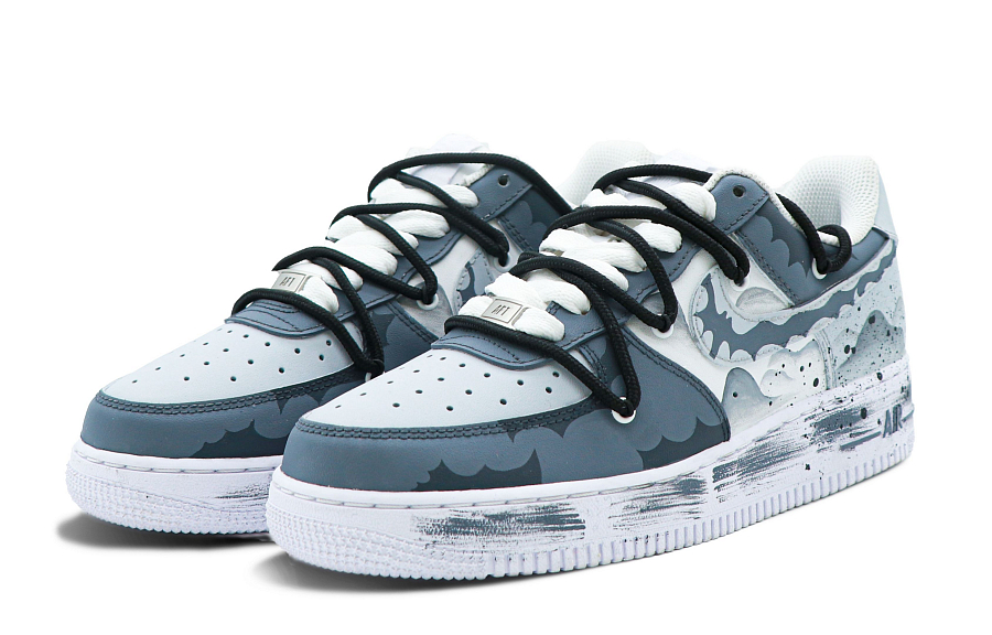 Nike Air Force 1 Thermal Coverage Low Top Skateboard Shoes Women's White Gray