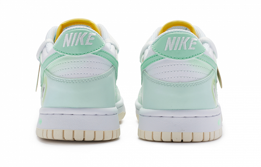 Nike Dunk Low Low-Top Skateboard Shoes GS White Green Yellow