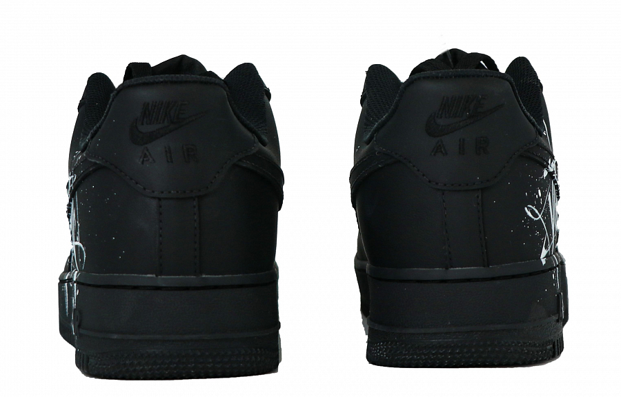 Nike Air Force 1 Coverage Low Top Skateboard Shoes Women's Black White