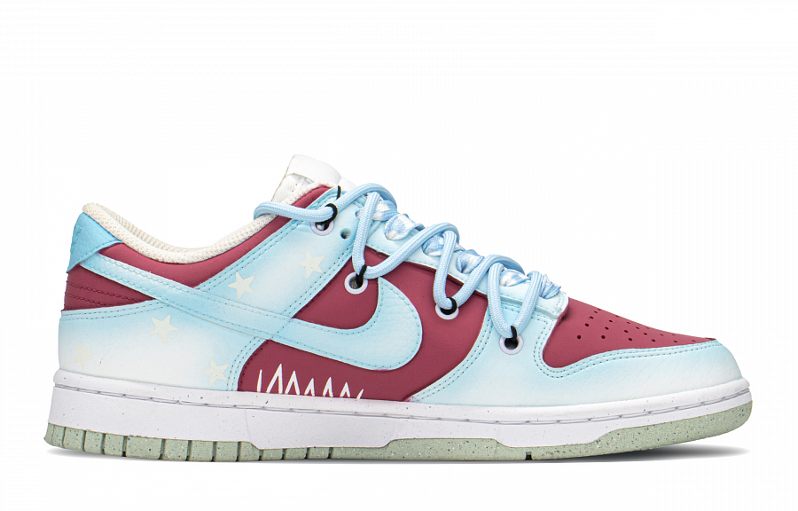 Nike Dunk FZBB Slip Resistant, Abrasion Resistant, Lightweight Low Top Skateboard Shoes Women's Pink Blue