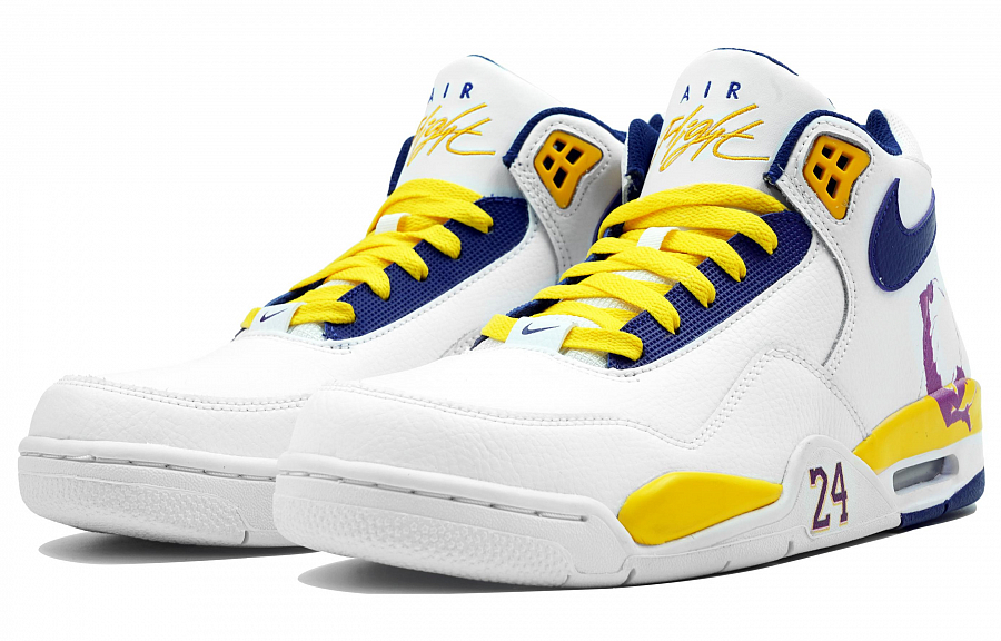Nike Flight Legacy Kaleidoscope Purple Gold Kobe Box Mid-Top Vintage Basketball Shoes Men's White Blue Yellow купить в интернет-магазине Yoocart с быстрой доставкой по России.