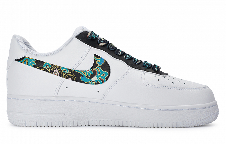 Nike Air Force 1 811 Manufacturing Ancient Dunhuang Style Coverage Warm Low-Top Skateboard Shoes Men's White Cyan