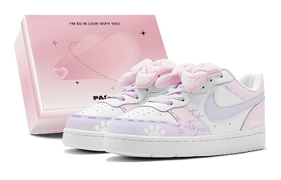 Nike Court Borough Skateboard Shoes Women's Low-Top Purple