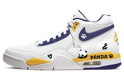 Nike Flight Legacy Vintage Basketball Shoes Men Mid-Top Blue/White/Yellow