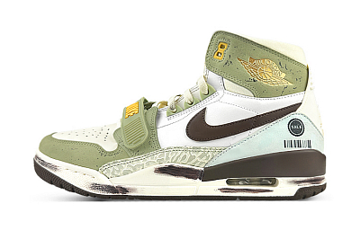 Jordan Legacy 312 High-Top Vintage Basketball Shoes Men's Green Black