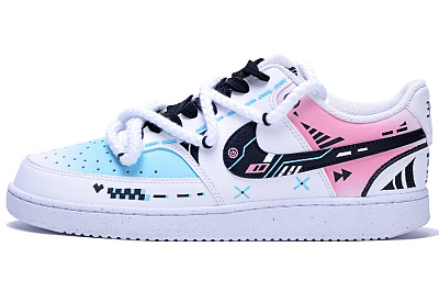 Nike Court Vision 1 Abrasion-Resistant Low-Top Skateboard Shoes Men's Blue Pink