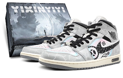 Jordan Air Jordan 1 High-Top Vintage Basketball Shoes Men's Blue Pink Gray