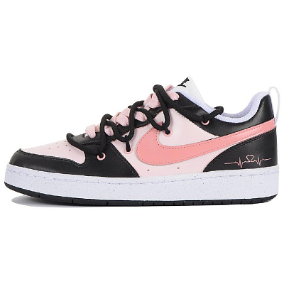 Nike Court Borough Low-Top Skateboard Shoes GS Black Pink