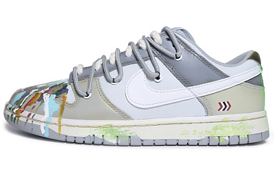 Nike Dunk Retro Low-Top Skateboard Shoes Men's Gray White Year Of The Dragon Limited Edition