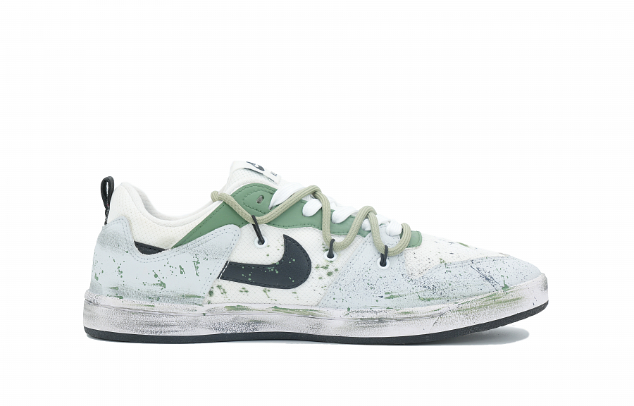 Nike SB Alleyoop Spring Breeze Anti-Slip And Wear-Resistant Lightweight Low-Top Skateboard Shoes Men's White Green купить в интернет-магазине Yoocart с быстрой доставкой по России.