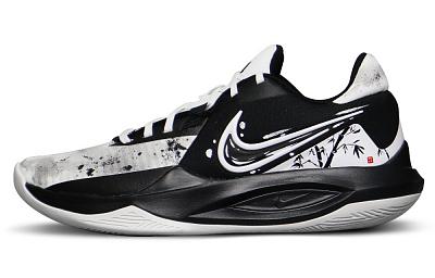 Nike Precision 6 Anti-Slip Wear-Resistant Low-Top Basketball Shoes Men's Black White