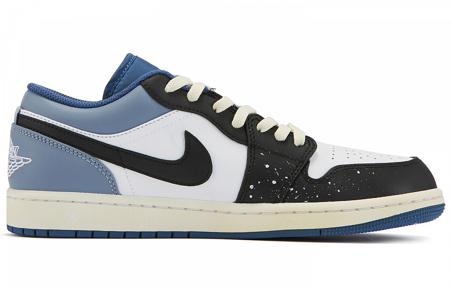 Jordan Air Jordan 1 Low Sky With Stars Durable Breathable Low-Top Vintage Basketball Shoes Men's Blue Black White