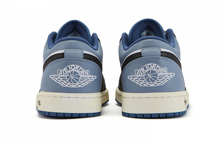 Jordan Air Jordan 1 Low Sky With Stars Durable Breathable Low-Top Vintage Basketball Shoes Men's Blue Black White