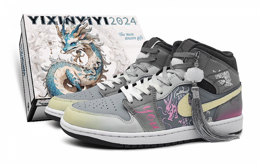 Jordan Air Jordan 1 Mid-Top Vintage Basketball Shoes Women's Gray