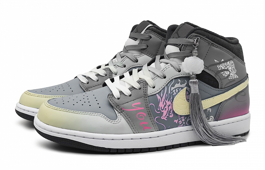 Jordan Air Jordan 1 Mid-Top Vintage Basketball Shoes Women's Gray