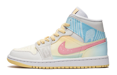 Jordan Air Jordan 1 Vintage Basketball Shoes Women's High Top Pink Blue