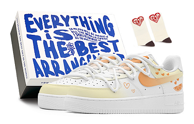 Nike Air Force 1 Skateboard Shoes Women's Low top Yellow