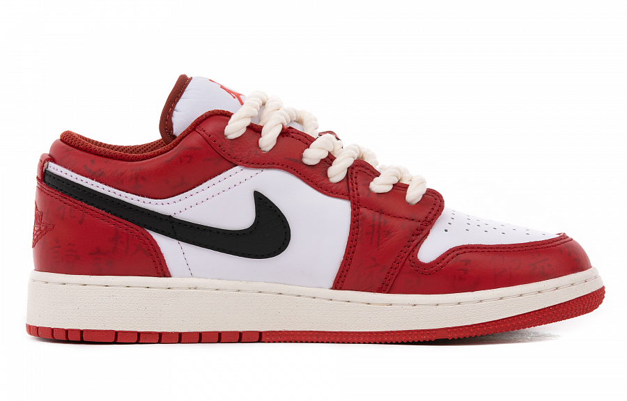 Jordan Air Jordan 1 Low-Top Vintage Basketball Shoes Women's White Red Black
