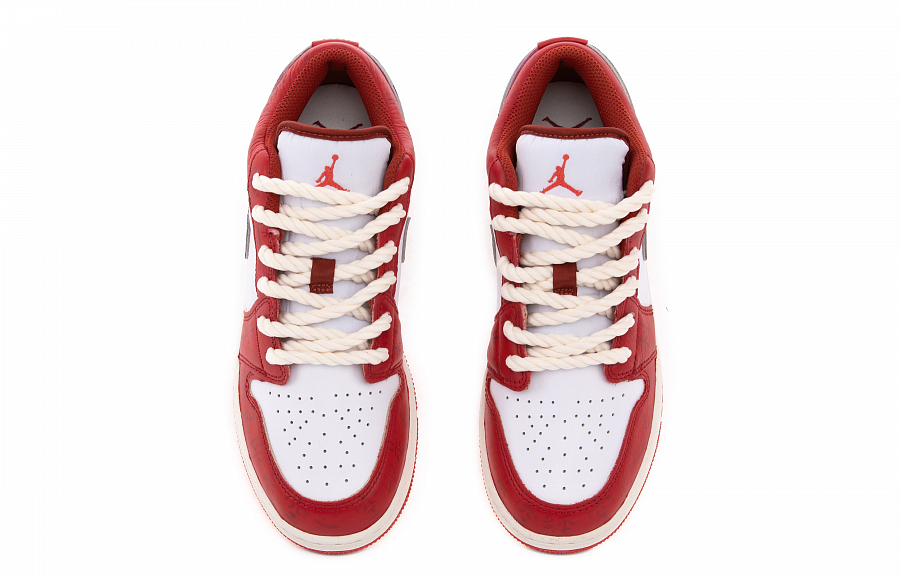 Jordan Air Jordan 1 Low-Top Vintage Basketball Shoes Women's White Red Black