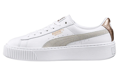 PUMA Basket Platform Euphoria Rg 'White Gray Gold' Women's