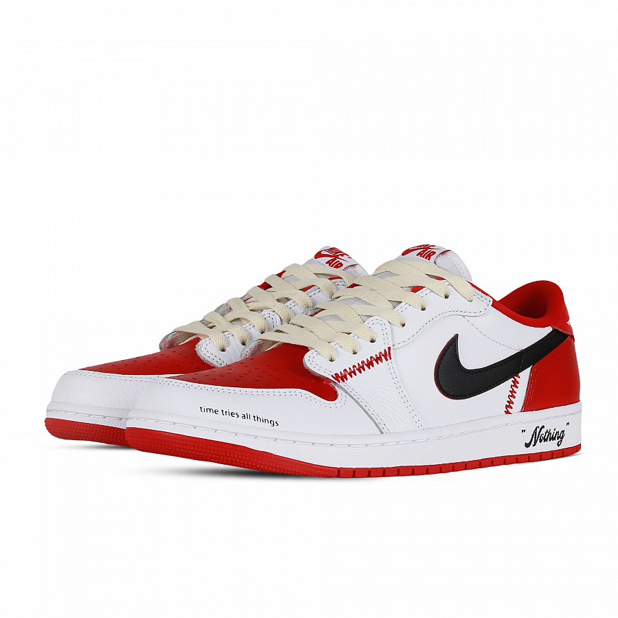 Jordan Air Jordan 1 Low 'Nothing' 4th Generation Low-Top Vintage Basketball Shoes Unisex Red White Black