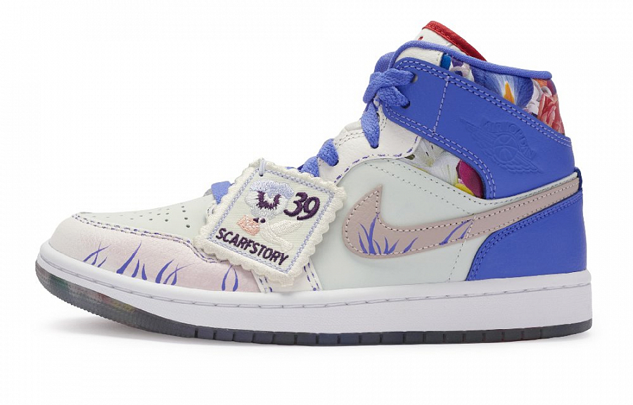 Jordan Air Jordan 1 811 Manufacture Secret Garden High-Top Vintage Basketball Shoes Women's Beige Purple Pink