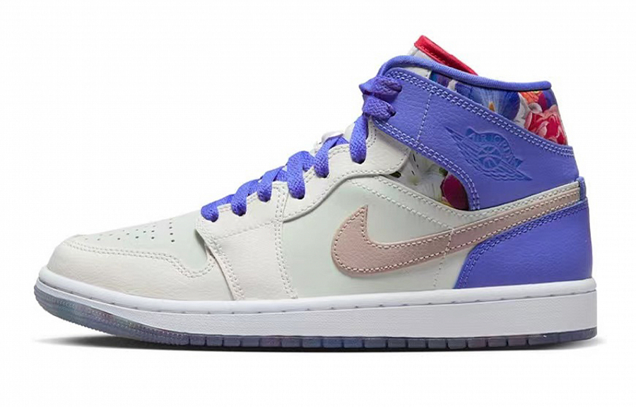 Jordan Air Jordan 1 811 Manufacture Secret Garden High-Top Vintage Basketball Shoes Women's Beige Purple Pink