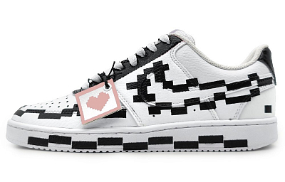 Nike Court Vision 1 Skateboard Shoes Men's Low Top White/Black